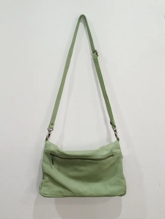 Avorio Green Italian Leather Handbag Envelope Clutch Crossbody Purse - Picture 2 of 12